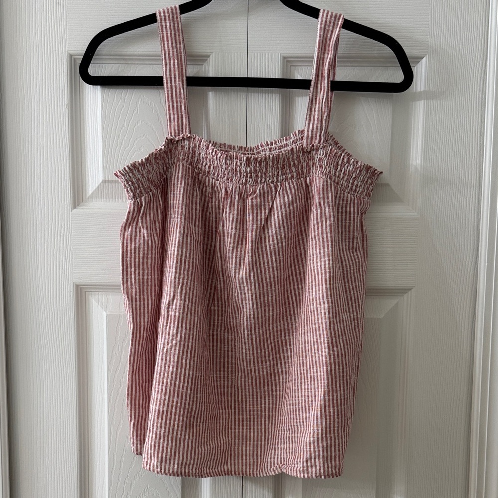 Old Navy Red and White Striped Tank Top